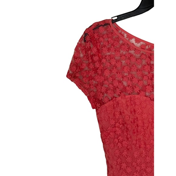 Anthropologie Artelier Women's Dress Floral Embroidered Short Sleeve Pink Size 2 - Picture 3 of 8